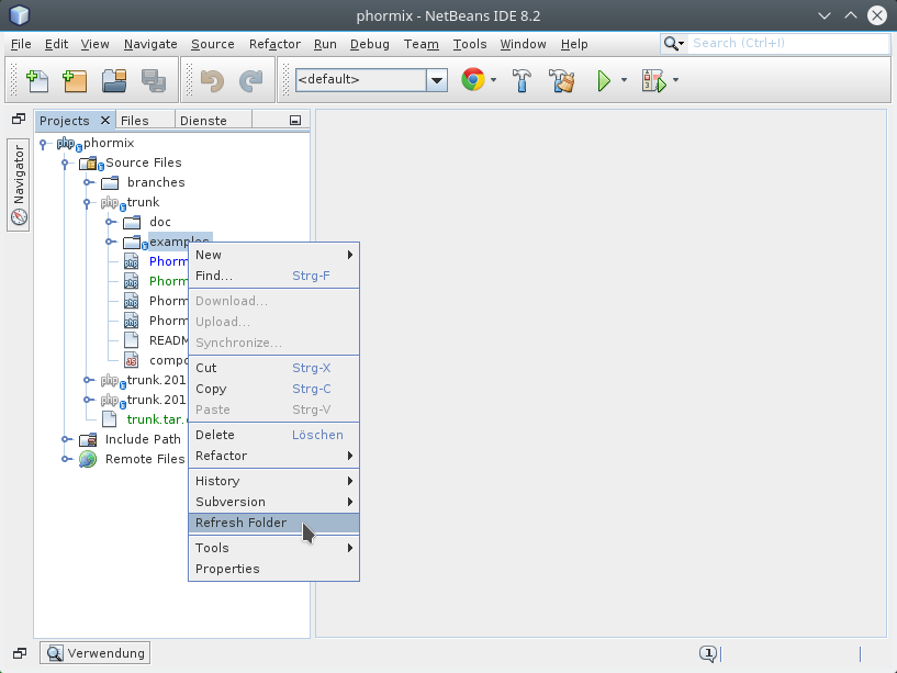 Netbeans IDE 8.2 right click menu 'Refresh Folder' "Netbeans IDE 8.2 right click menu 'Refresh Folder'"